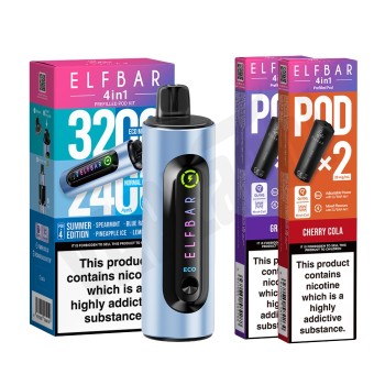 Elf Bar 4 in 1 Pod Kit + 2 Pods Bundle Pack